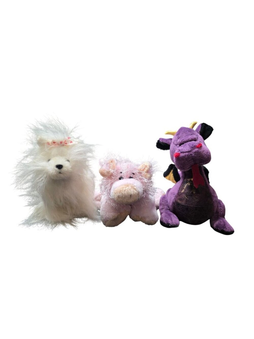 Ganz Webkinz Yorkie, Pig & Dragon 3 Plush Stuffed Animal Lot